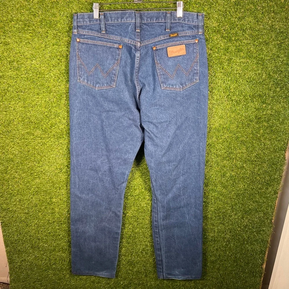 Wrangler 13MWZ Cowboy Cut Original Fit Jeans Blue Denim 38x34 Mens Western Pants